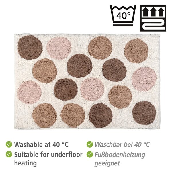 Tappetino per il bagno marrone/beige in cotone organico 60x90 cm Tibet – Wenko