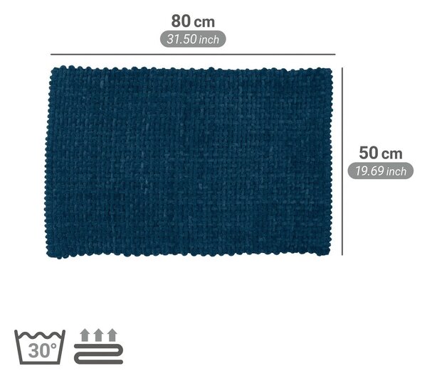 Tappetino per il bagno blu scuro in tessuto 50x80 cm Covelo – Wenko