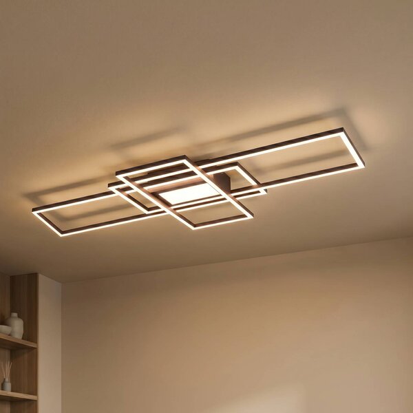 Trio Lighting Plafoniera a LED Irvine, dimmerabile, Nero, Soggiorno / Sala da pranzo, Metallo, Moderno, Plafoniera LED