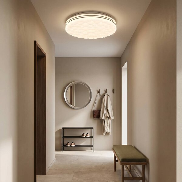 Reality Leuchten Plafoniera a LED Tiger, dimmerabile, Bianco / Opale, Soggiorno / Sala da pranzo, Plastica, Moderno, Plafoniera LED