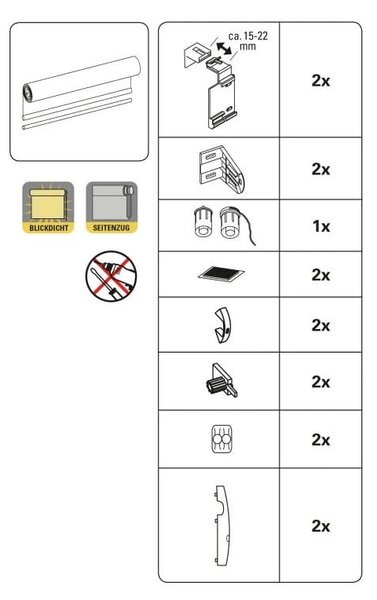 Tenda a pacchetto grigio scuro 42,5x150 cm Mini Termo – Gardinia