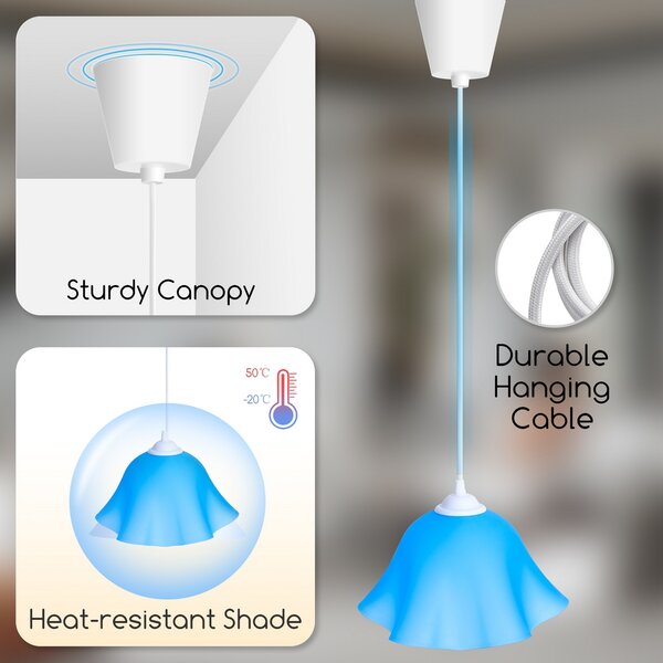 Lampadario da soffitto Pendant Wavy Celeste 1 x E27 Aigostar