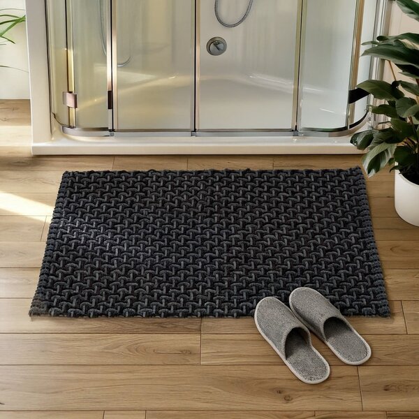 Tappetino per il bagno color antracite in tessuto 50x80 cm Ecoli – Wenko