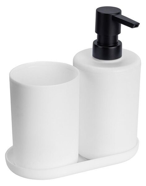 Set di accessori per il bagno bianco opaco in plastica Fano – Allstar