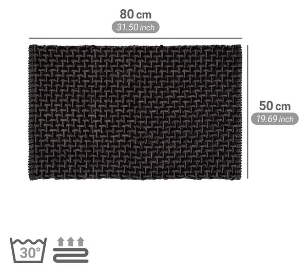 Tappetino per il bagno color antracite in tessuto 50x80 cm Ecoli – Wenko