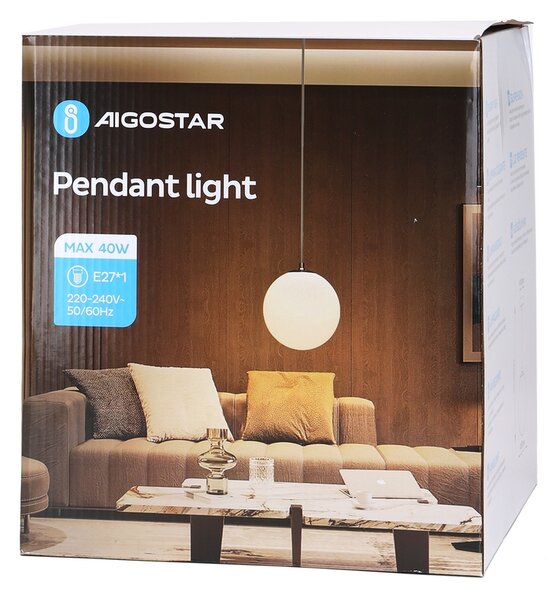 Lampadario da soffitto Globe Bianco 1 x E27 Aigostar