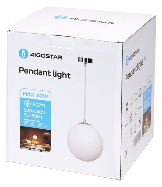 Lampadario da soffitto Globe Bianco 1 x E27 Aigostar