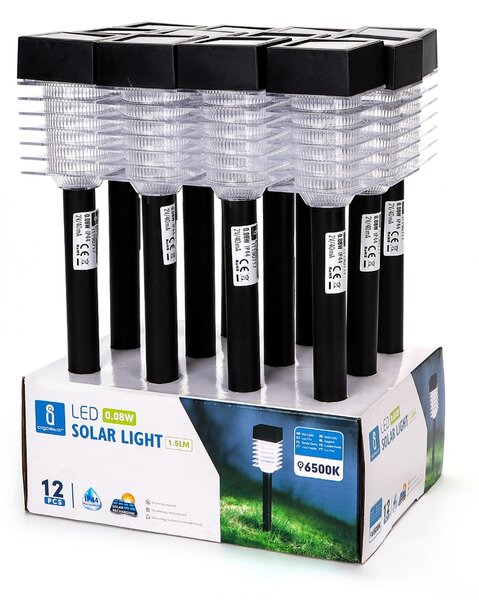 Lampioncino segnapassi Led Pawn 0,08W Nero con pannello solare IP44 Bianco freddo 6500K con sensore crepuscolare Aigostar