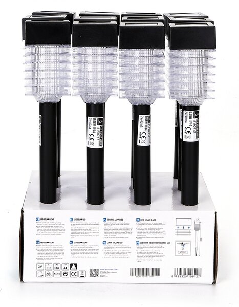 Lampioncino segnapassi Led Pawn 0,08W Nero con pannello solare IP44 Bianco freddo 6500K con sensore crepuscolare Aigostar