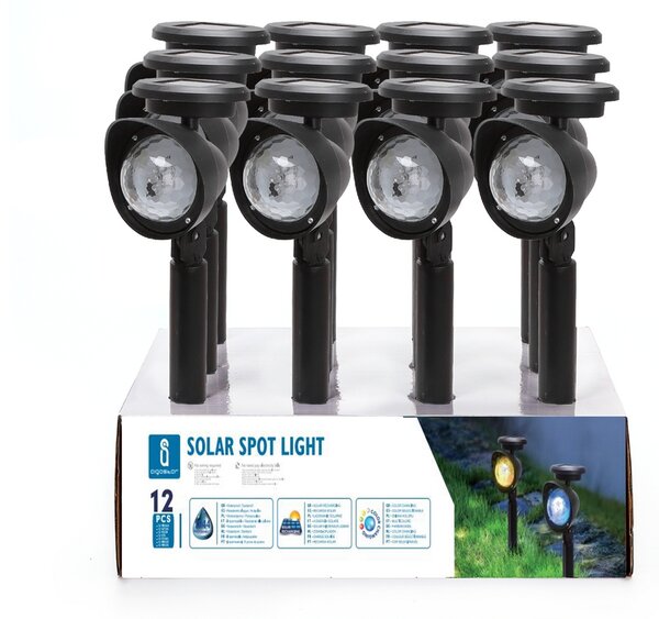 Lampioncino segnapassi 5 Led Nero con pannello solare IP44 RGB con sensore crepuscolare Aigostar