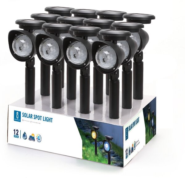 Lampioncino segnapassi 5 Led Nero con pannello solare IP44 RGB con sensore crepuscolare Aigostar
