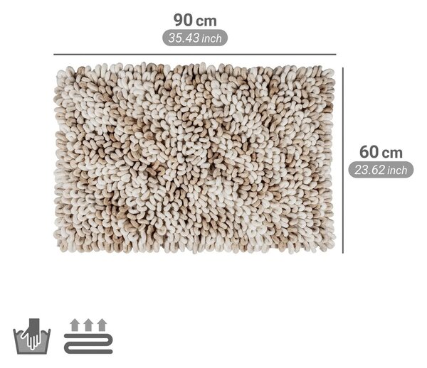 Tappetino per il bagno beige in tessuto 60x90 cm Lerici – Wenko