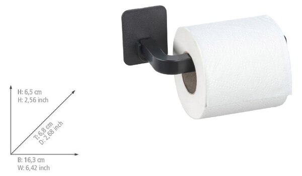 Porta carta igienica senza foratura nero opaco in plastica Parma – Allstar
