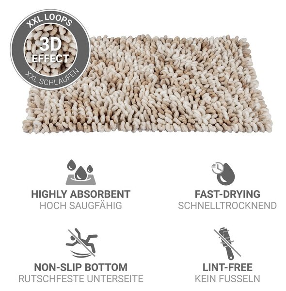 Tappetino per il bagno beige in tessuto 60x90 cm Lerici – Wenko