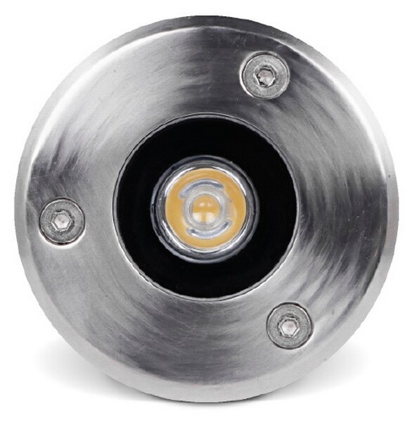 Segnapasso carrabile Led 1W da incasso Rotondo Argento satinato IP65 Bianco freddo 6000K Wisdom