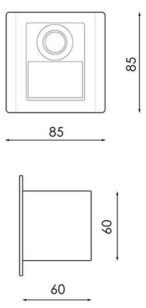 Segnapasso Led Bianco 1,2W da incasso a parete Quadrato IP20 Bianco neutro 4500K M LEDME