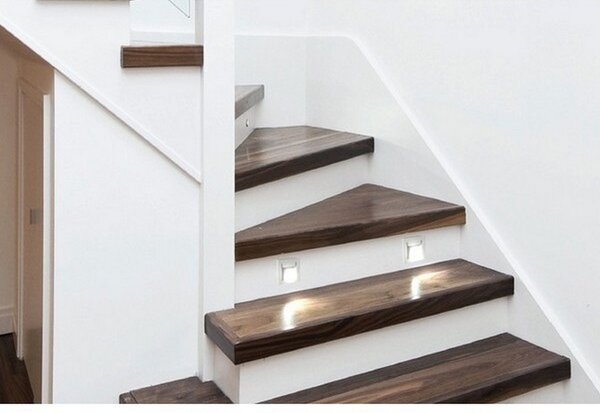 Segnapasso Led Bianco 1,2W da incasso a parete Quadrato IP20 Bianco neutro 4500K M LEDME