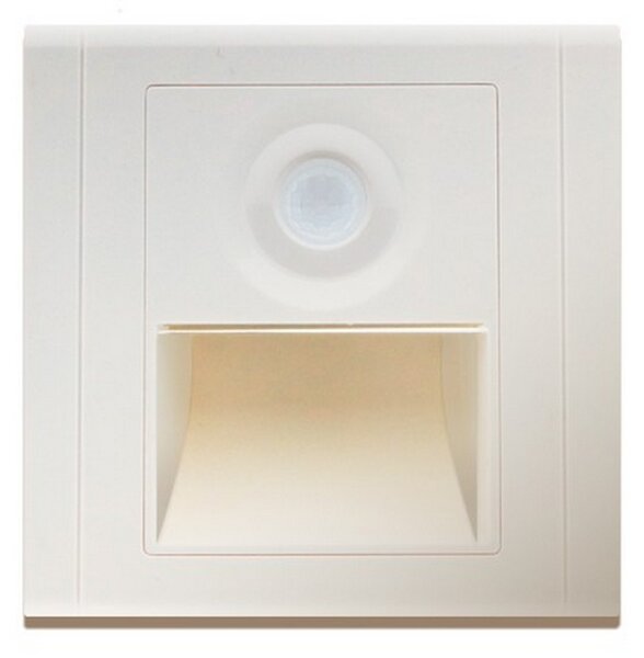 Segnapasso Led Bianco 1,2W da incasso a parete Quadrato IP20 Bianco neutro 4500K con sensore di movimento M LEDME