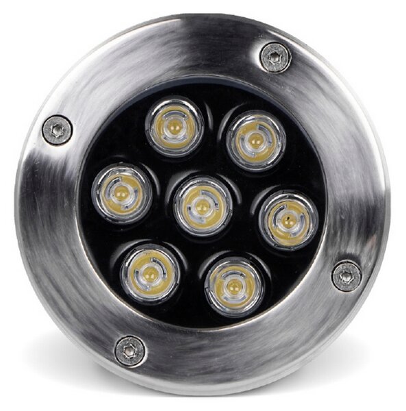 Segnapasso carrabile Led 7W da incasso Rotondo Argento satinato IP65 Bianco freddo 6000K Wisdom