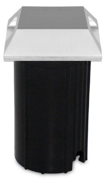 Segnapasso calpestabile Led 3W da incasso Quadrato Doppia emissione Argento satinato IP65 Bianco freddo 6000K Wisdom