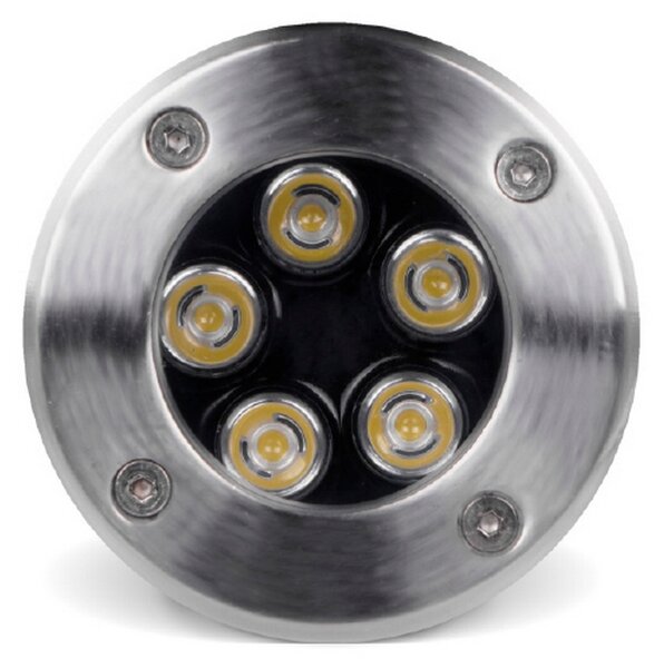 Segnapasso carrabile Led 5W da incasso Rotondo Argento satinato IP65 Bianco freddo 6000K Wisdom