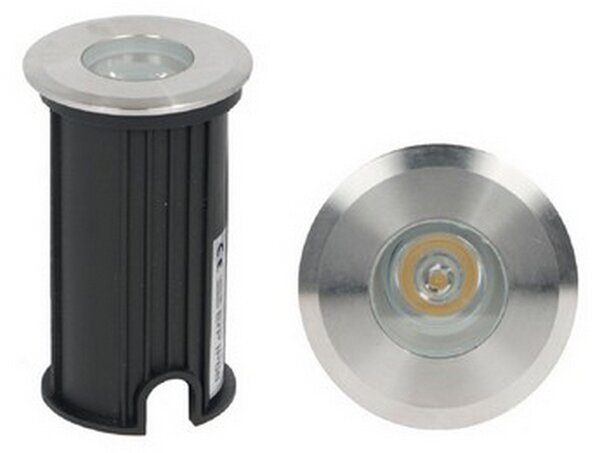 Segnapasso carrabile Led 3W da incasso Rotondo Argento satinato IP68 Bianco freddo 6500K Wisdom