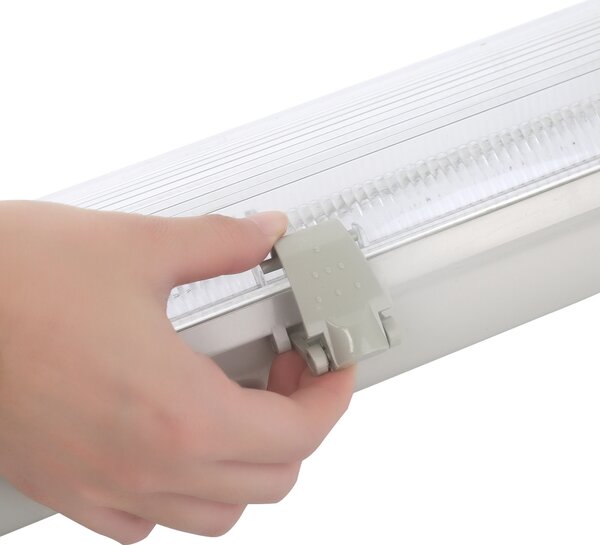 Plafoniera stagna a 2 posti per Tubi Led G13 T8 da 120cm in plastica Aigostar