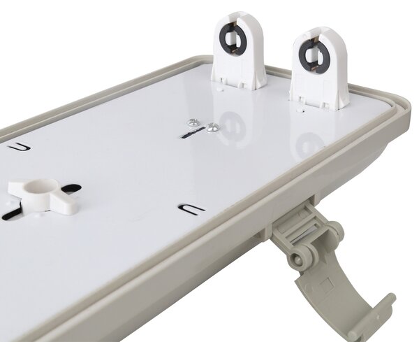 Plafoniera stagna a 2 posti per Tubi Led G13 T8 da 120cm in plastica Aigostar