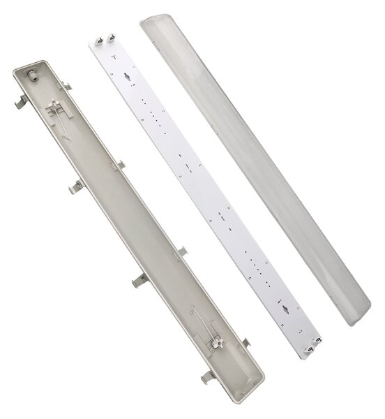 Plafoniera stagna a 2 posti per Tubi Led G13 T8 da 120cm in plastica Aigostar