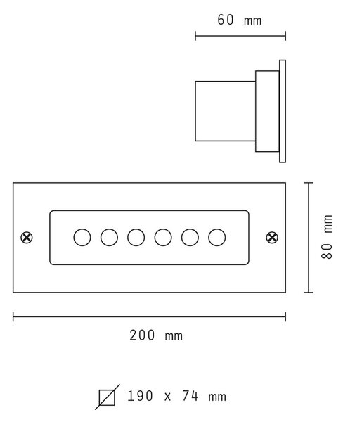 Segnapasso Led Argento 6W da incasso a parete Rettangolare IP65 Bianco caldo 3000K Wisdom