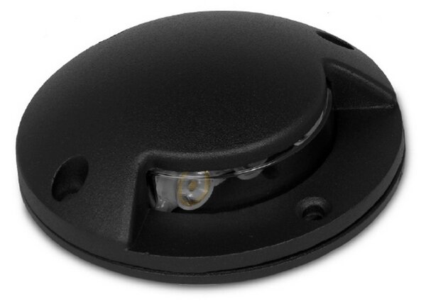 Segnapasso calpestabile Led 12V 3W a superfice Rotondo Singola emissione Nero IP65 Bianco neutro 4000K Wisdom