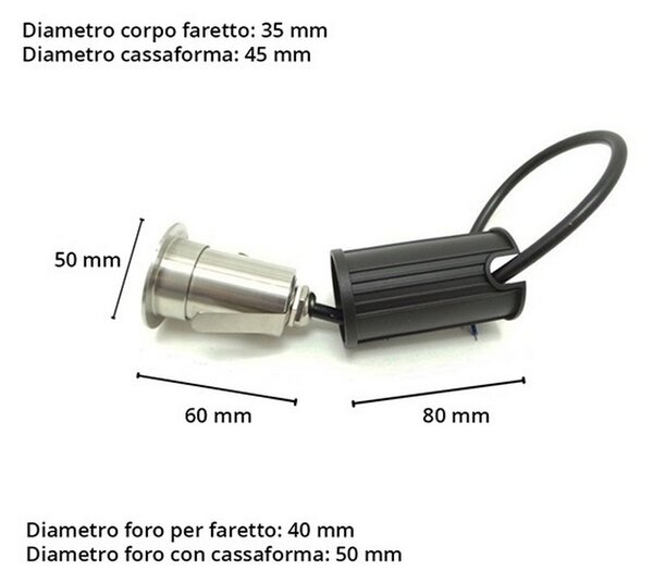 Segnapasso carrabile Led 3W da incasso Rotondo Argento satinato IP68 Bianco freddo 6500K Wisdom