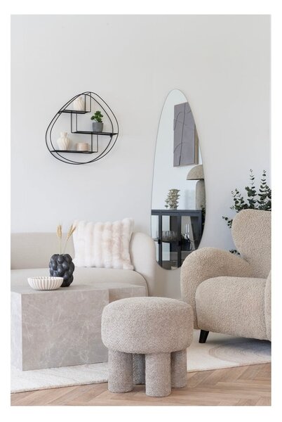 Sgabello grigio chiaro in tessuto bouclé Perth - House Nordic