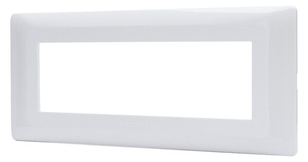 Placca 6 moduli 506 in plastica bianca compatibile anche con BTicino Matix