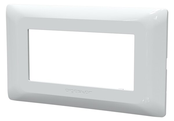 Placca 4 moduli 504 in plastica bianca compatibile anche con BTicino Matix