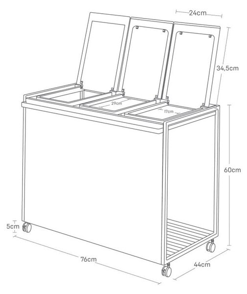 Bidone bianco in metallo per rifiuti differenziati Tower - YAMAZAKI
