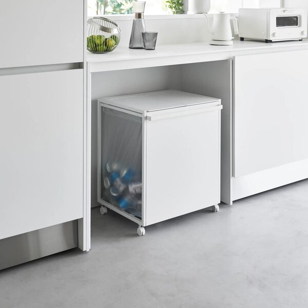 Bidone bianco in metallo per rifiuti differenziati Tower - YAMAZAKI