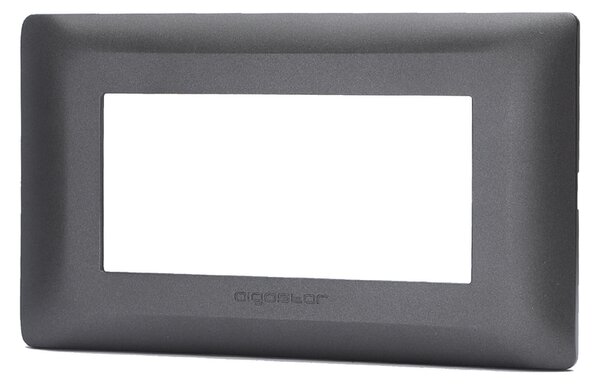 Placca 4 moduli 504 in plastica grigio scuro compatibile anche con BTicino Matix