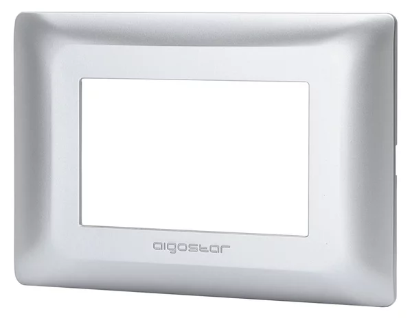 Placca 3 moduli 503 in plastica argento compatibile anche con BTicino Matix