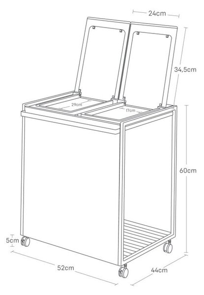 Bidone bianco in metallo per rifiuti differenziati Tower - YAMAZAKI