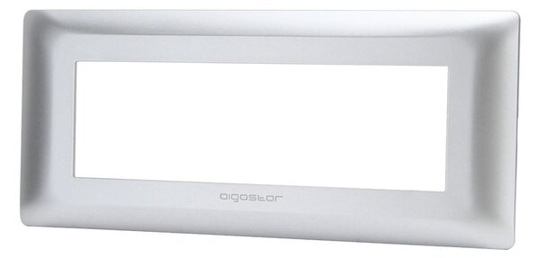 Placca 6 moduli 506 in plastica argento compatibile anche con BTicino Matix