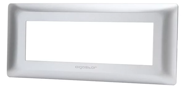 Placca 6 moduli 506 in plastica argento compatibile anche con BTicino Matix