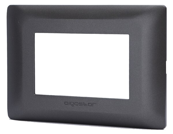 Placca 3 moduli 503 in plastica grigo scuro compatibile anche con BTicino Matix