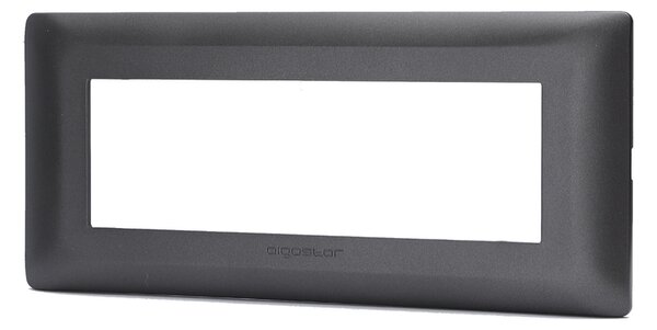 Placca 6 moduli 506 in plastica grigio scuro compatibile anche con BTicino Matix