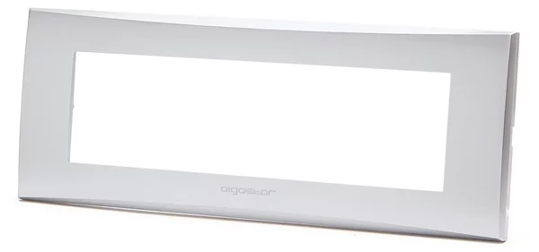 Placca 7 moduli 506 in plastica argento compatibile anche con Vimar Plana