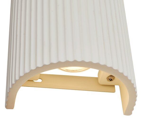Lampada da parete scandinava beige a semicerchio 2 luci - Plaster