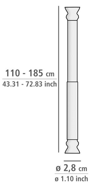 Asta per tenda da doccia color argento lucido 110 - 185 cm – Wenko