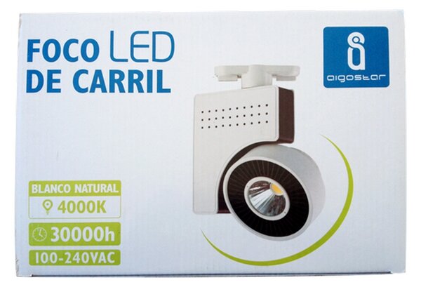 Faretto Led da binario Owl 23W bianco orientabile monofase Bianco neutro 4000K Aigostar