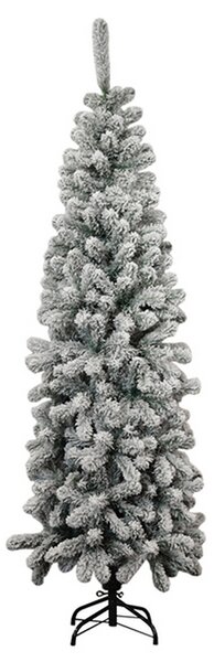 Albero di Natale Slim Gran Paradiso innevato 150cm verde e bianco Viscio