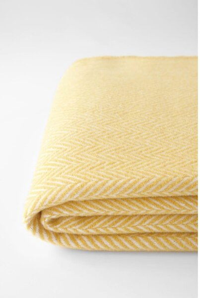 Plaid giallo miele con contenuto di cotone , 140 x 180 cm Skyline - Euromant